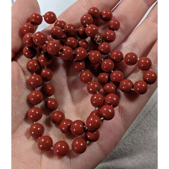 Casual Classic Brown Plastic Beaded Necklace - Picture 5 of 6